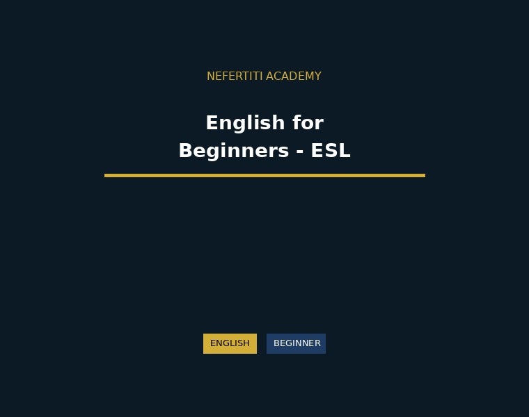English for Beginners - ESL Course
