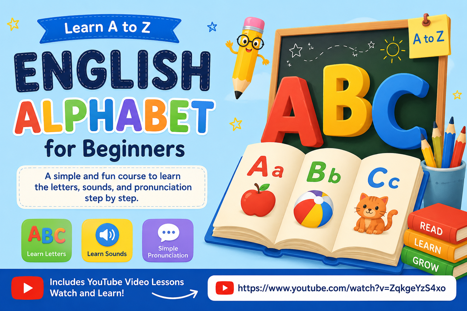 English Alphabet for Beginners – Learn A to Z